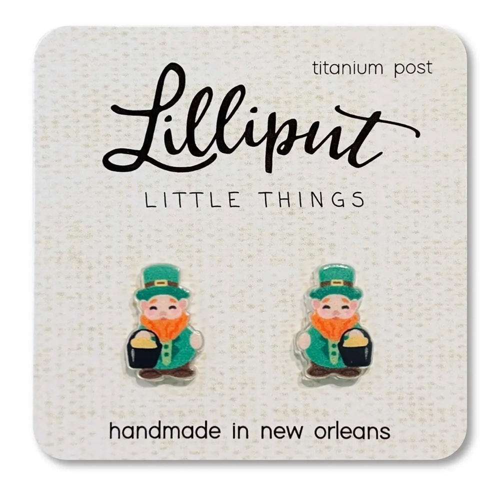 Leprechaun Earrings - Green and Orange